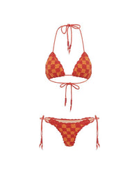 It's Now Cool - The Crochet Tri Bikini Top in Chillies - OutDazl