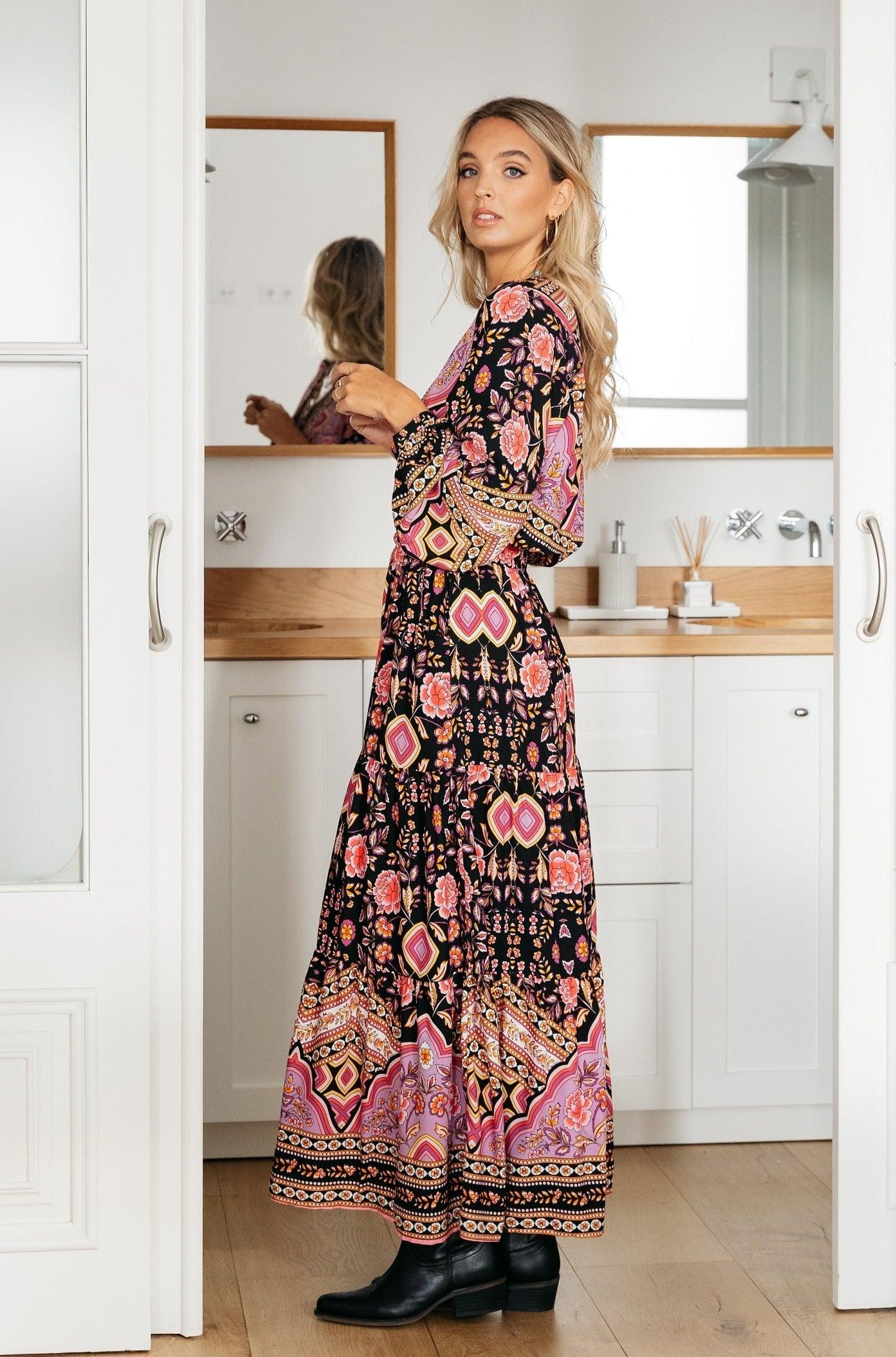 Chance Maxi Dress in Cherry Blossom Print