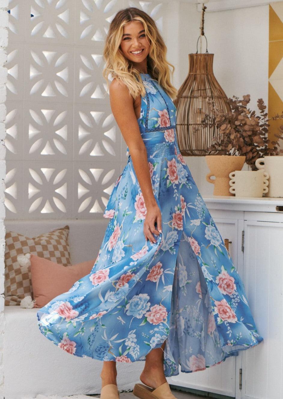 Endless Summer Maxi Dress in Ana Santorina Print – OutDazl