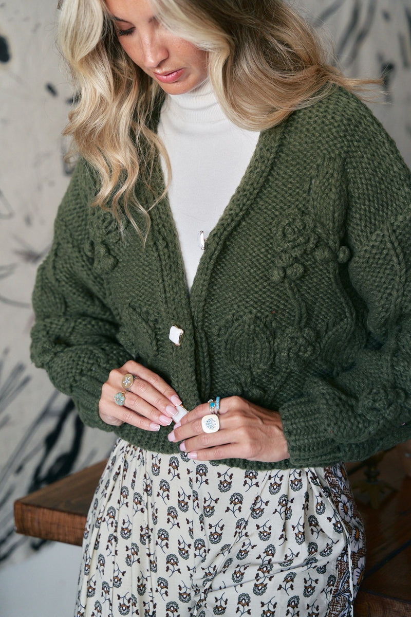 Green Cozy Cardigan