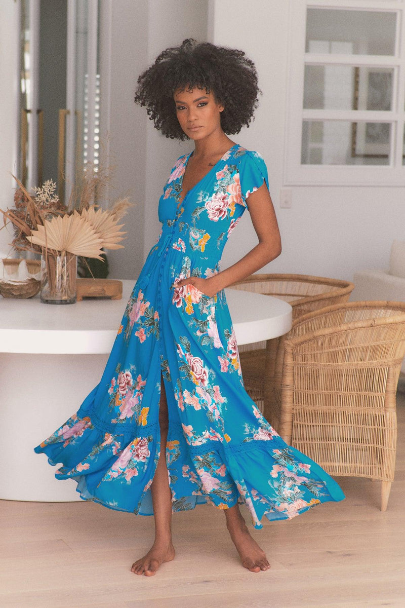 JAASE - Jaase Maxi Dress Romi in Blue Lagoon - OutDazl