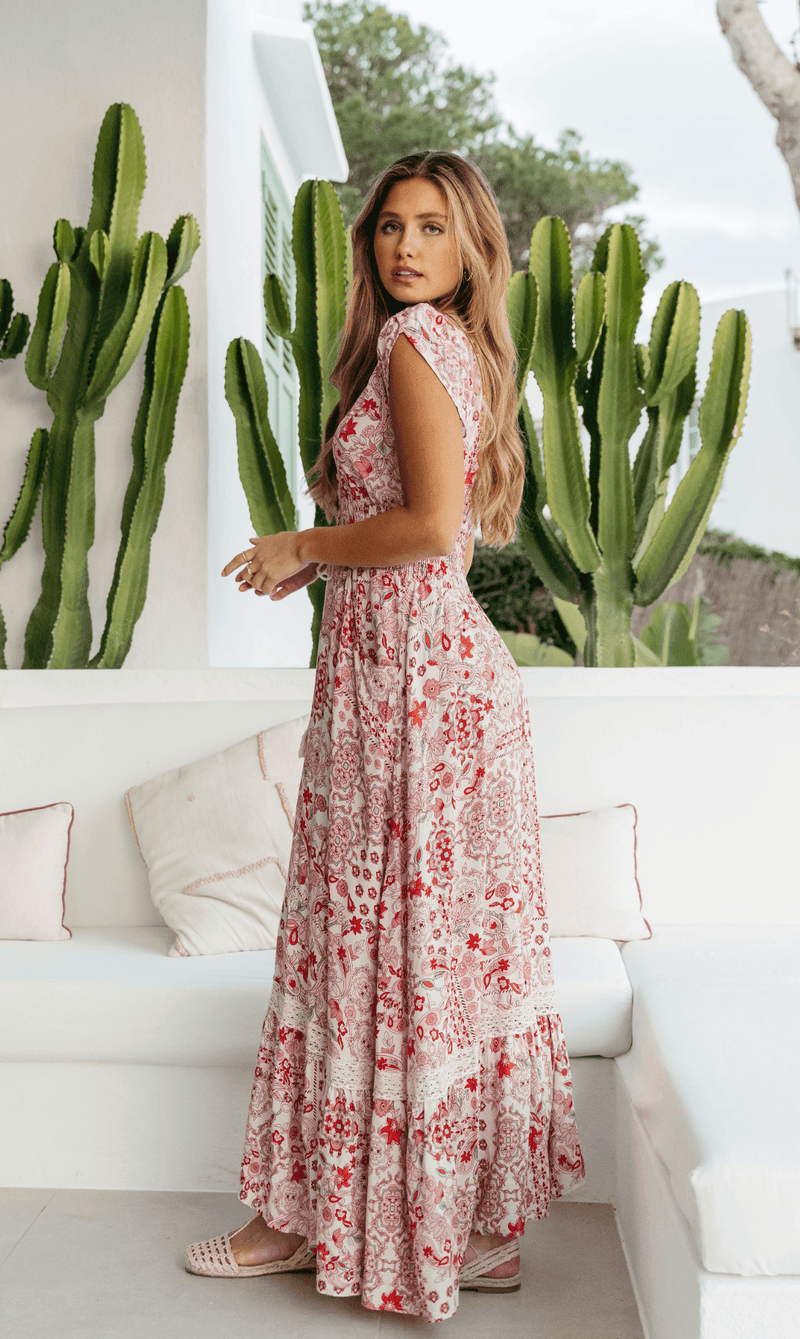 JAASE - Jaase Maxi Dress Romi in Ruby Red - OutDazl