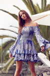 JAASE - Jaase Primrose Dress in Mosaic Sky Print - OutDazl