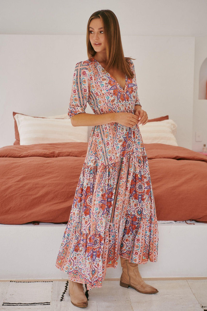 JAASE - Jaase Tessa Maxi Dress in Clay Rose Print - OutDazl