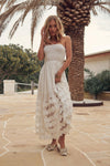 JAASE - Jaase White Embroidered Lace Maxi Dress Salsa - OutDazl