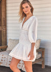JAASE - Malawi White Mini Dress - OutDazl