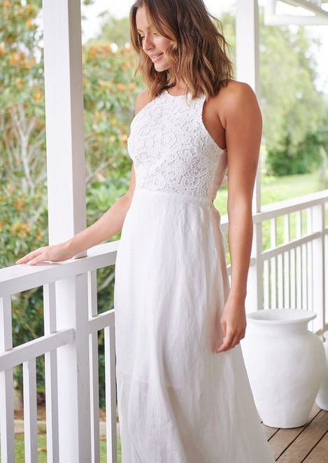 Maxi White open back Dress Nyra OutDazl Maxi White open back Dress Nyra OutDazl