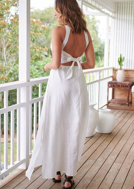 Maxi White open back Dress Nyra OutDazl Maxi White open back Dress Nyra OutDazl