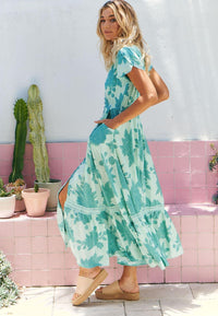 JAASE - Maxi Dress Carmen in Capri Sea Print - OutDazl