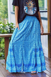 Jaase - Maxi Print Skirt Capri in Blue Sky Print - OutDazl