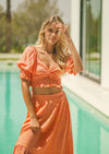 JAASE - Maxi Skirt in Peach Paradise Print - OutDazl