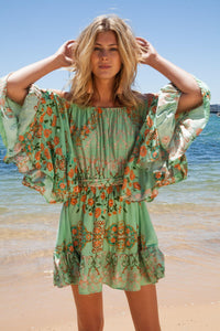 JAASE - Off Shoulder Jasmine Dress In Amalfie print - OutDazl