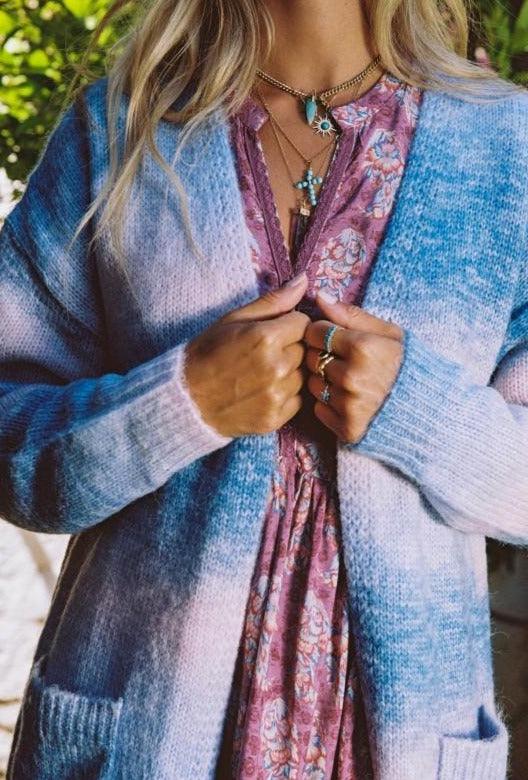 JAASE - Ombre Long Knit Cardigan Celeste - OutDazl