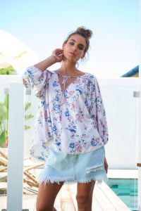 JAASE - Oversized Semira Print Rue top - OutDazl
