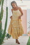 JAASE - Oversized Tigris Print Maxi Dress Cognac - OutDazl