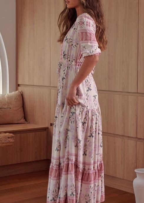 JAASE - Pink Lavender Print Tessa Maxi Dress - OutDazl