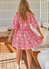 JAASE - Polly Mini Dress in Pink Lemonade Print - OutDazl