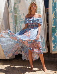 JAASE - Positano Maxi Dress with lace detail in Frankie Print - OutDazl