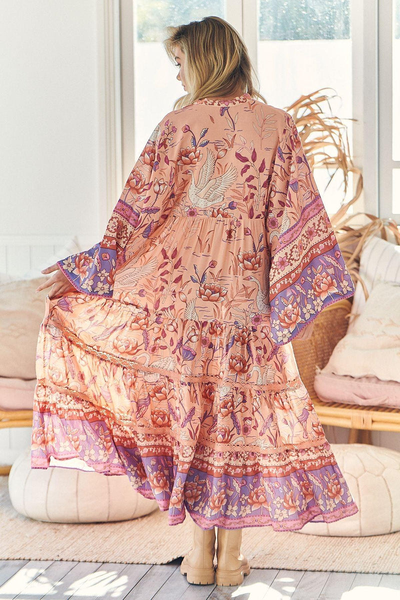 JAASE - Princess Swan Print Odette Maxi Dress - OutDazl