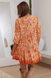 JAASE - Rosemary Mini Dress in Orange Wildflowers Print - OutDazl