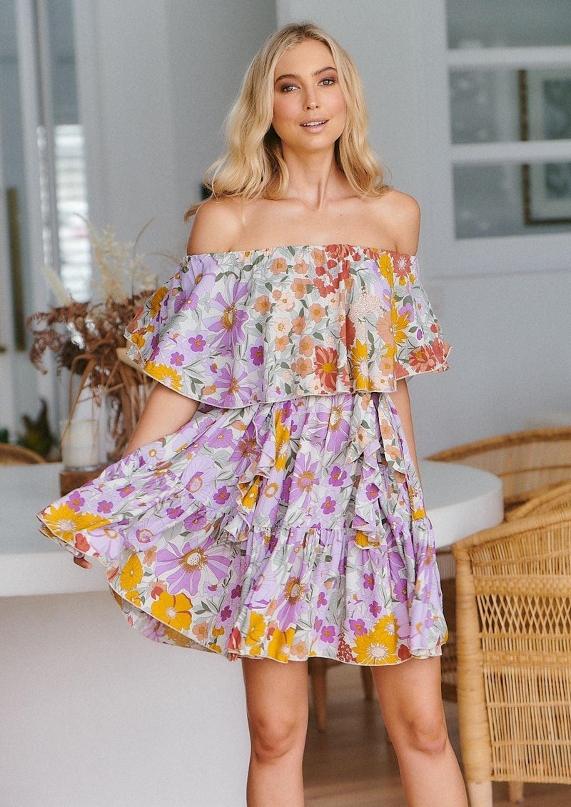 JAASE - Secret Garden Print Mini Dress Georgie - OutDazl