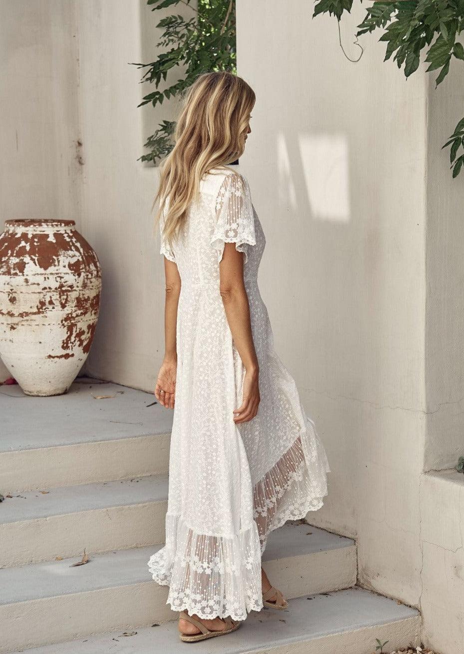 jaase white lace dress Snow White Lace Maxi Dress Angel OutDazl