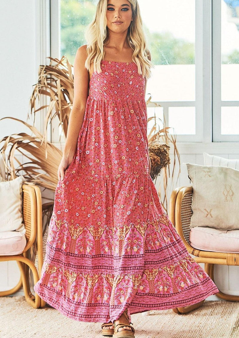 JAASE - Strawberry Sunset Print Maxi Dress September - OutDazl