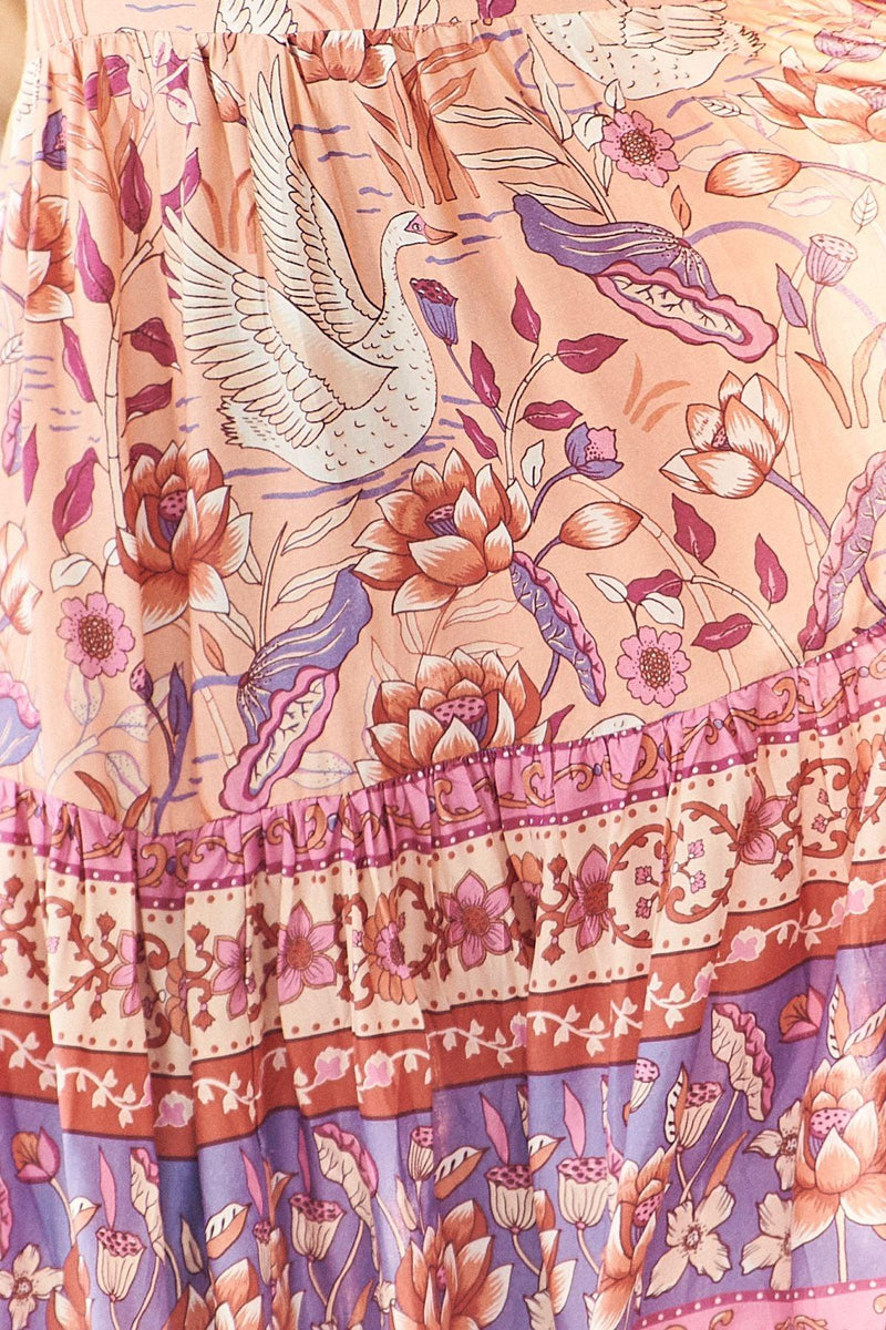 JAASE - Tiana Maxi Dress in Princess Swan Print - OutDazl