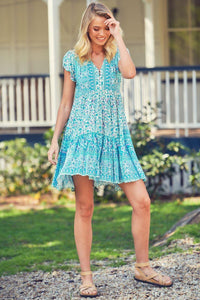 JAASE - Tracey Mini Dress in Oceania Print - OutDazl