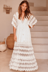 Jaase - White Lace Maxi Dress Bungalow - OutDazl