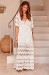 Jaase - White Lace Maxi Dress Bungalow - OutDazl