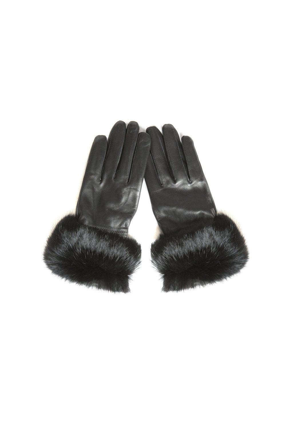 Jayley - Black Leather Gloves - OutDazl