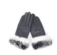 Jayley - Leather & Chincilla Gloves - OutDazl