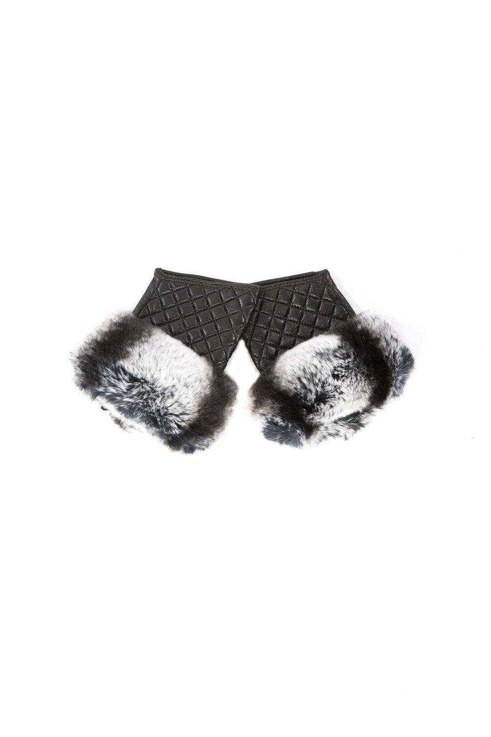 Jayley - Smart Phone Leather & Fur Gloves - OutDazl