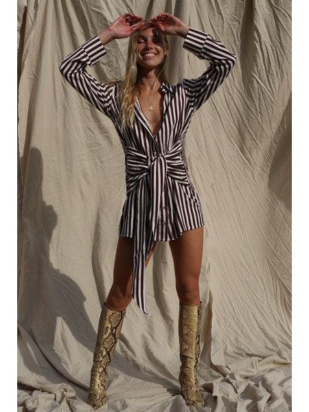 Jen's Pirate Booty - Amata Stripe Shirt Dress - OutDazl