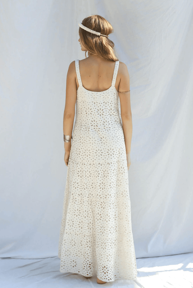 Jen's Pirate Booty - Broderie Anglais Flower Power Maxi Dress - OutDazl