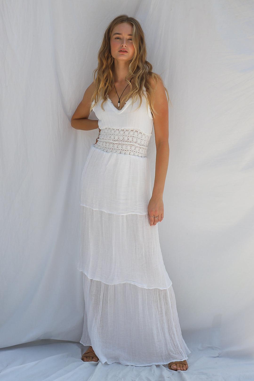 Jen's Pirate Booty - Heart Of Gold Maxi Dress in White - OutDazl
