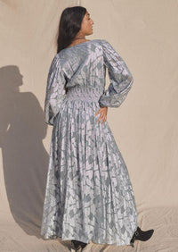 Jen's Pirate Booty - Rising Star Lapis Maxi Dress in Silver - OutDazl