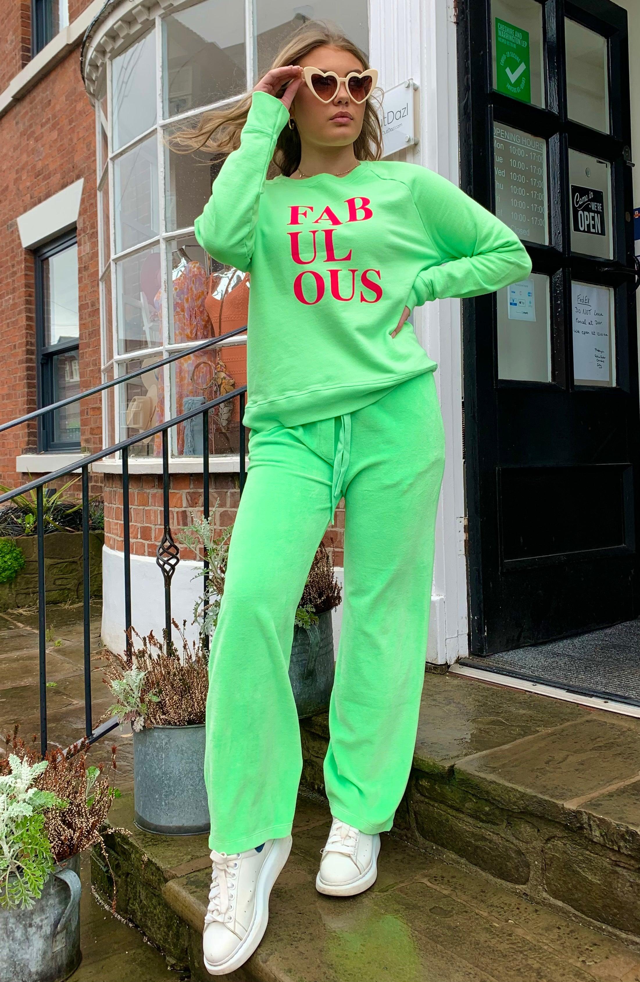 Jumper1234 - Fabulous Sweatshirt in Neon Green - OutDazl