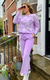 Jumper1234 - Floral Terry Sweatshirt in Lavender - OutDazl