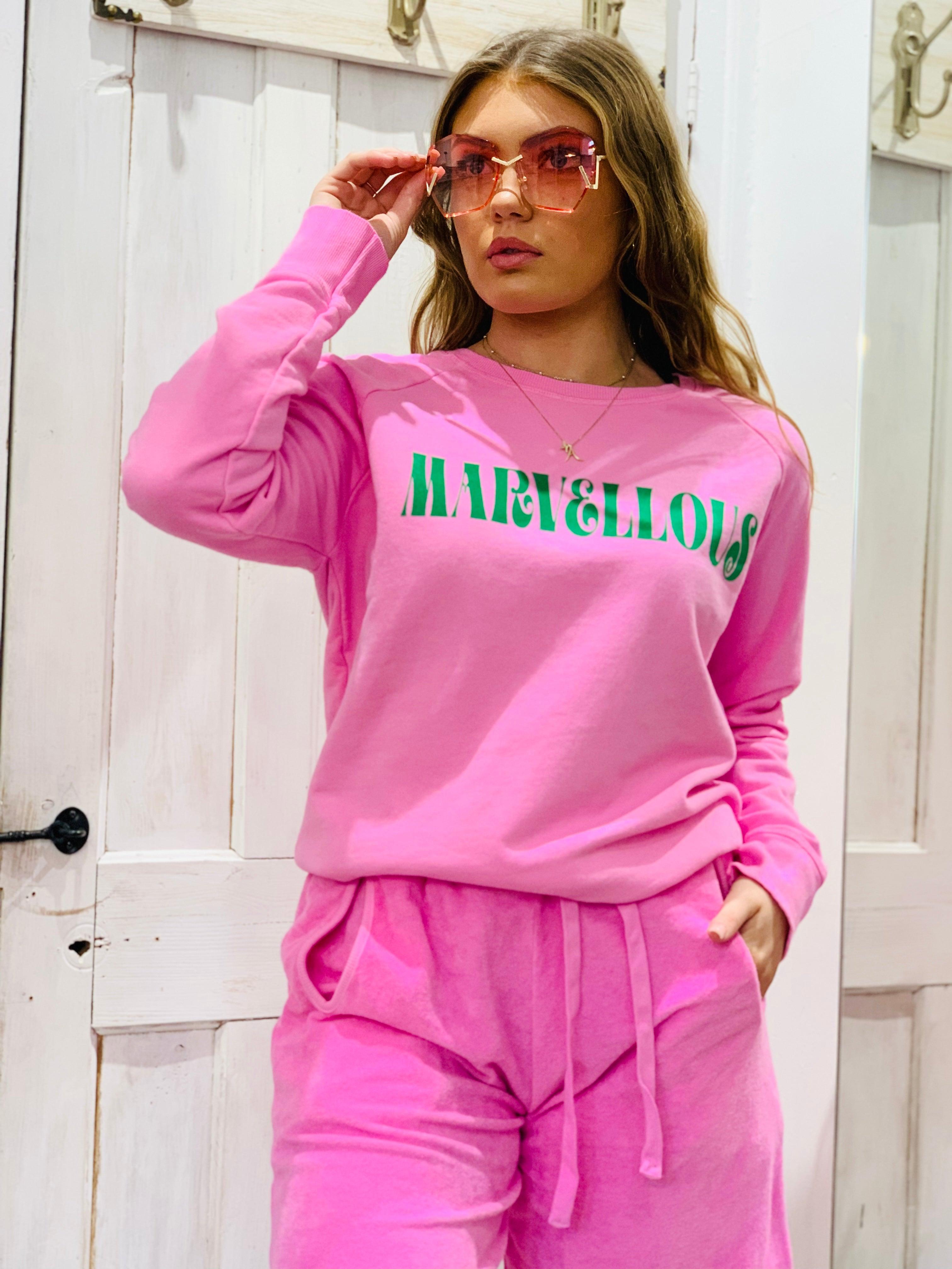 Hot pink sweat online shirt