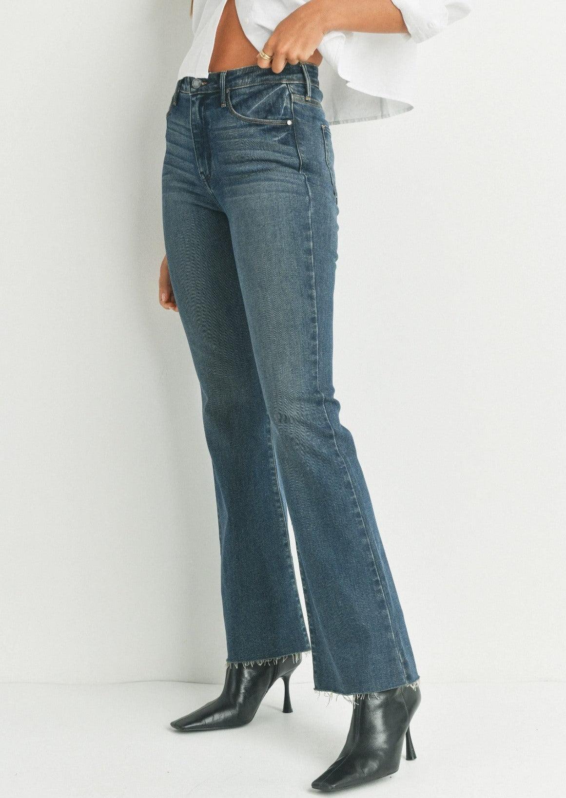 Just Black Denim - The Fall Flare Jeans in Dark Wash - OutDazl