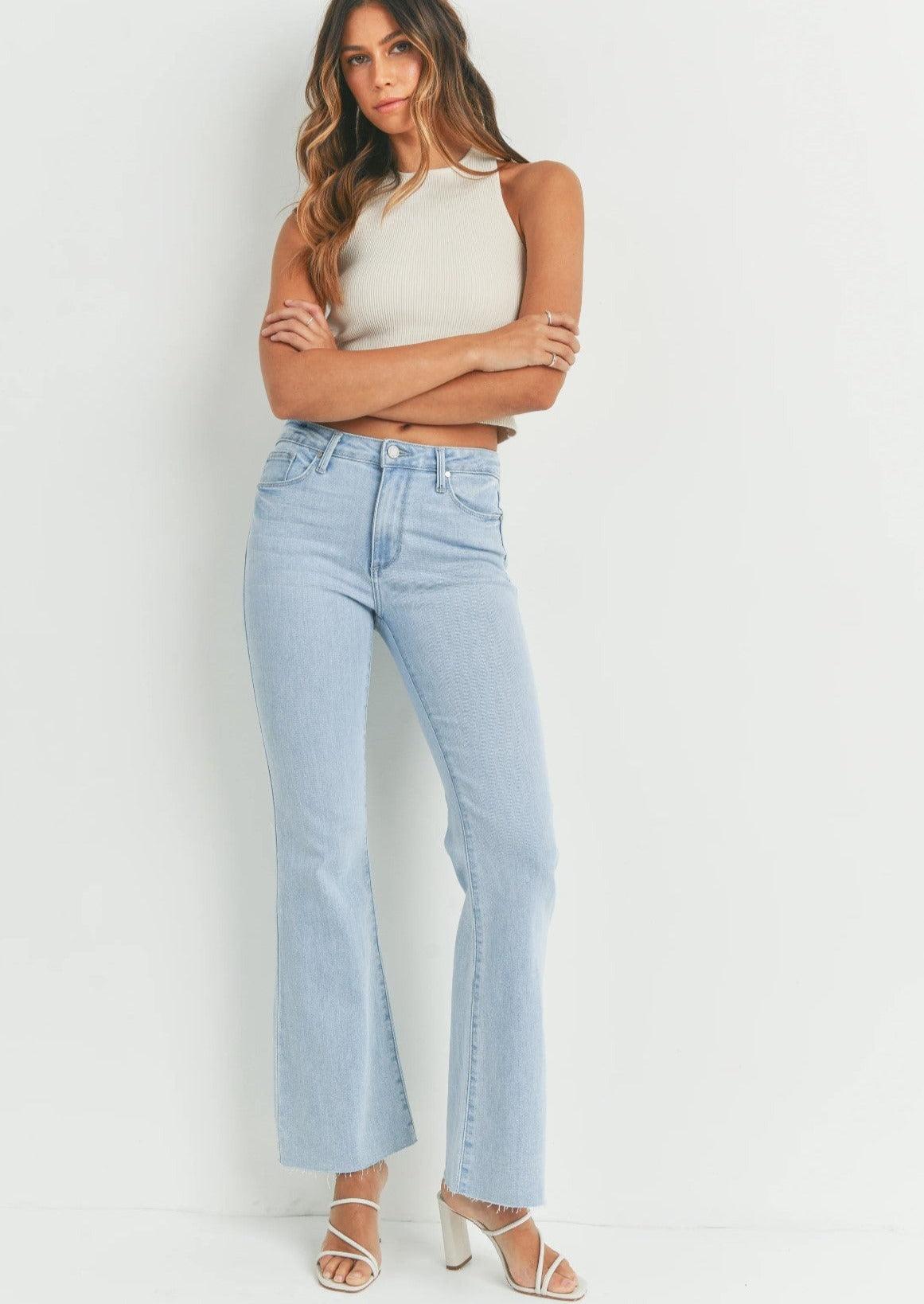 Just Black Denim - The Fall Flare Jeans in Light Wash - OutDazl