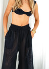 Black Stretchy Lace Palazzo Pants Ibiza