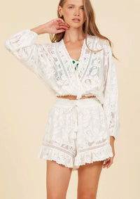 White Lace Crochet Shorts