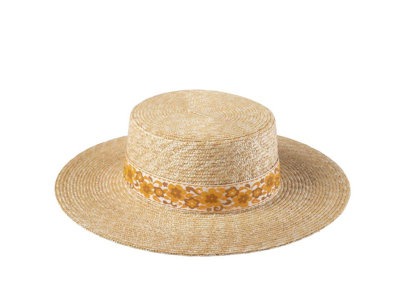 Lack of Color - Spencer Boater Straw Hat Retro Marigold - OutDazl