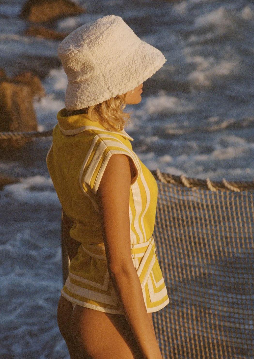 Teddy Bucket Hat in Ivory