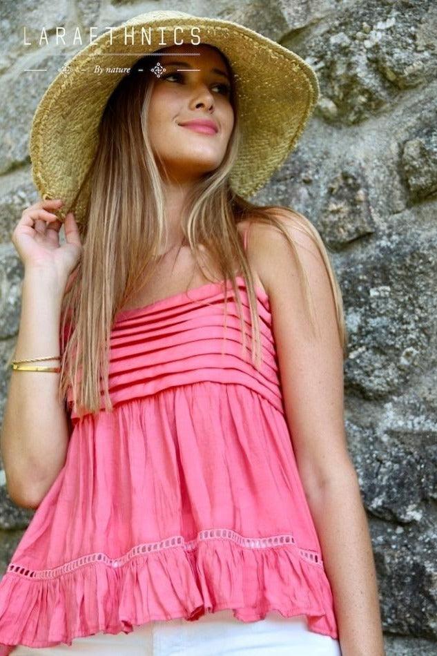 Lara Ethnics - Bandeau Top Summer in Pink - OutDazl