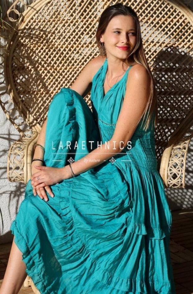 Lara Ethnics - Grecian Style Maxi Dress Fresia in Emerald - OutDazl