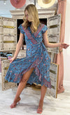 Lara Ethnics - Maxi wrap Dress Shaina in Hippie Cloud - OutDazl